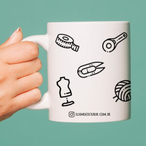 Caneca elementos de costura